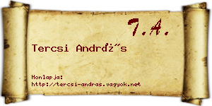 Tercsi András névjegykártya
